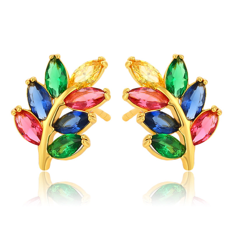 Wholesale Colored Synthetic Gem Alloy Earrings